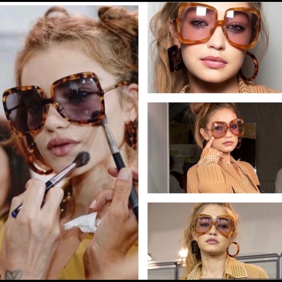 2 FENDI RUNWAY OVERSIZED SUNGLASSES IN 2 SHADES WORN ON CELEBS, ARIANA & KHLOE - Picture 9 of 16